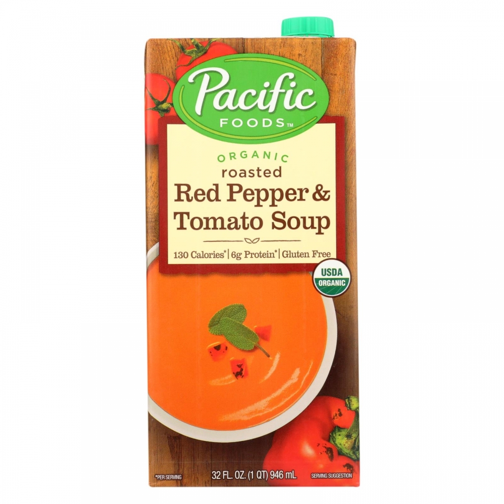 Pacific Natural Foods Red Pepper and Tomato Soup - Roasted - 12개 묶음상품 - 32 Fl oz.
