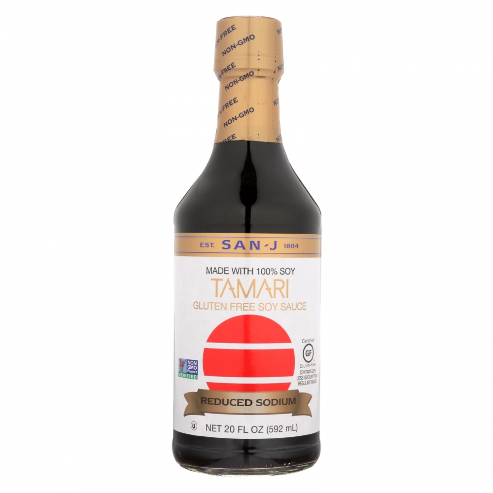 San - J Tamari Soy Sauce - Reduced Sodium - 6개 묶음상품 - 20 Fl oz.