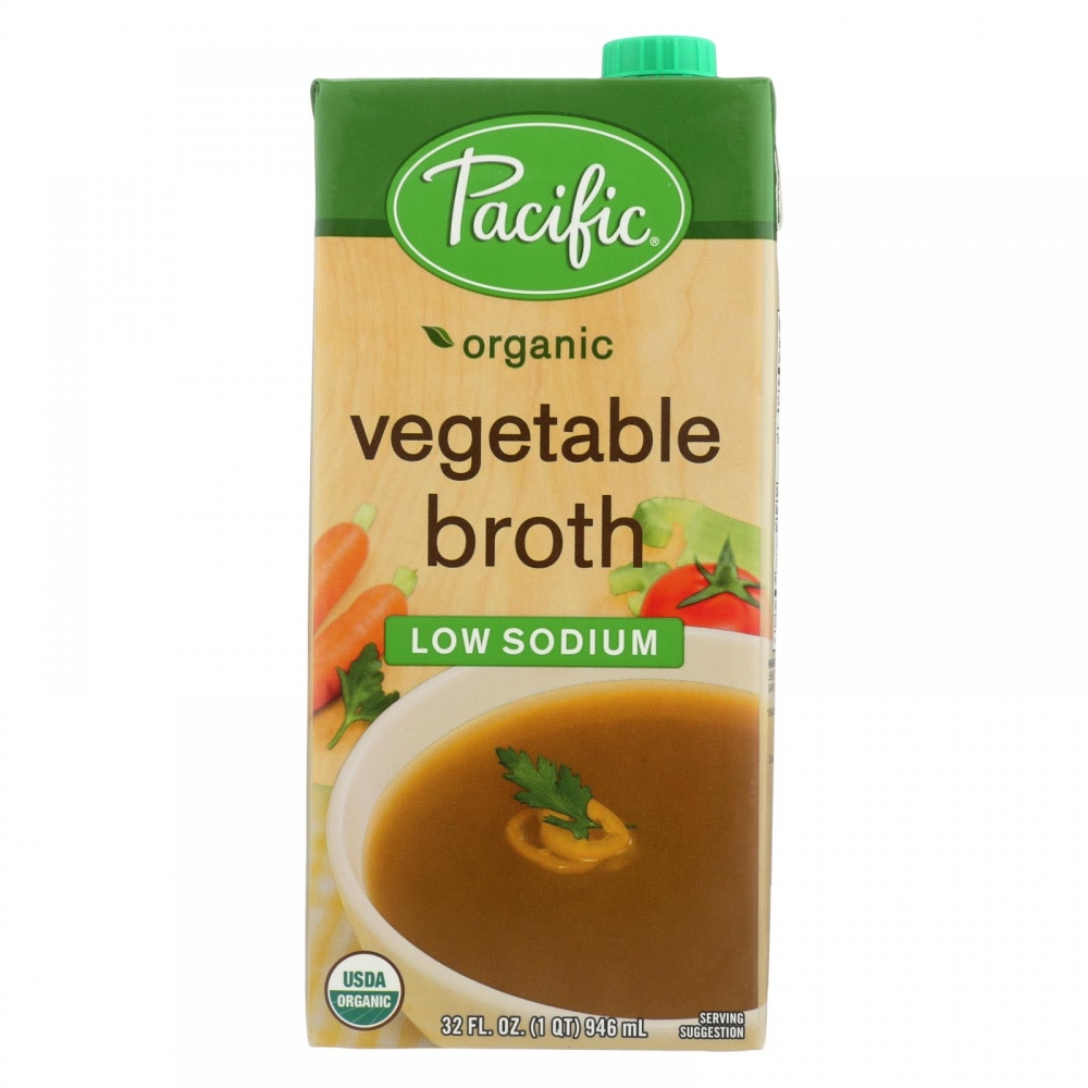Pacific Natural Foods Vegetable Broth - Low Sodium - 12개 묶음상품 - 32 Fl oz.