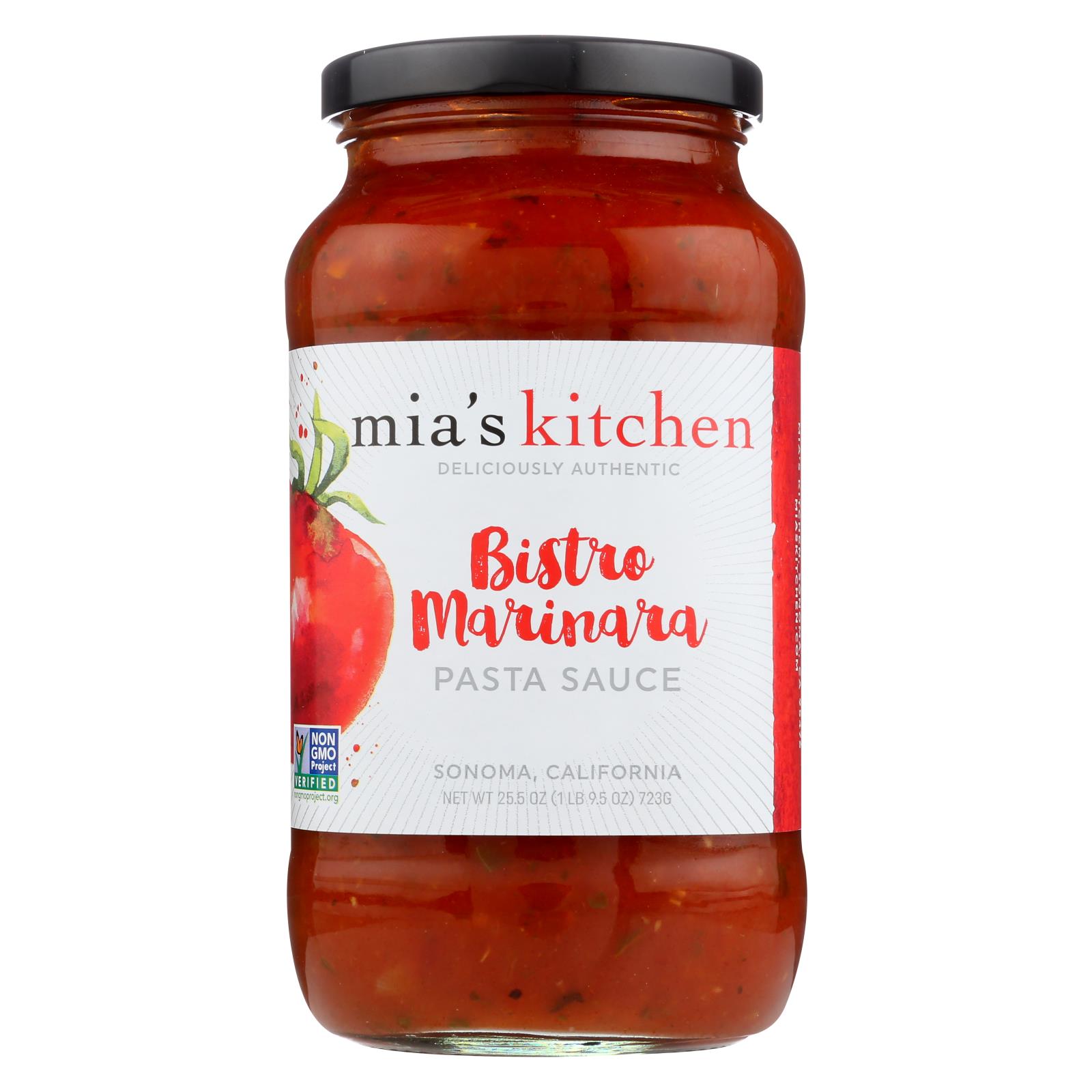 Mia's Kitchen's Authentic Pasta Sauce In Bistro Marinara Style - Case of 6 - 25.5 OZ