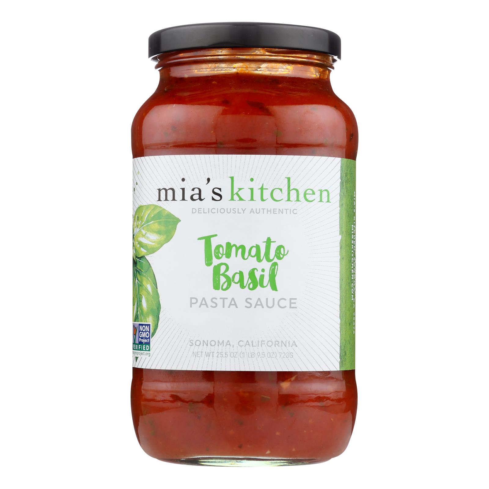 Mia's Kitchen Authentic Pasta Sauce With Tomato Basil - Case of 6 - 25.5 OZ