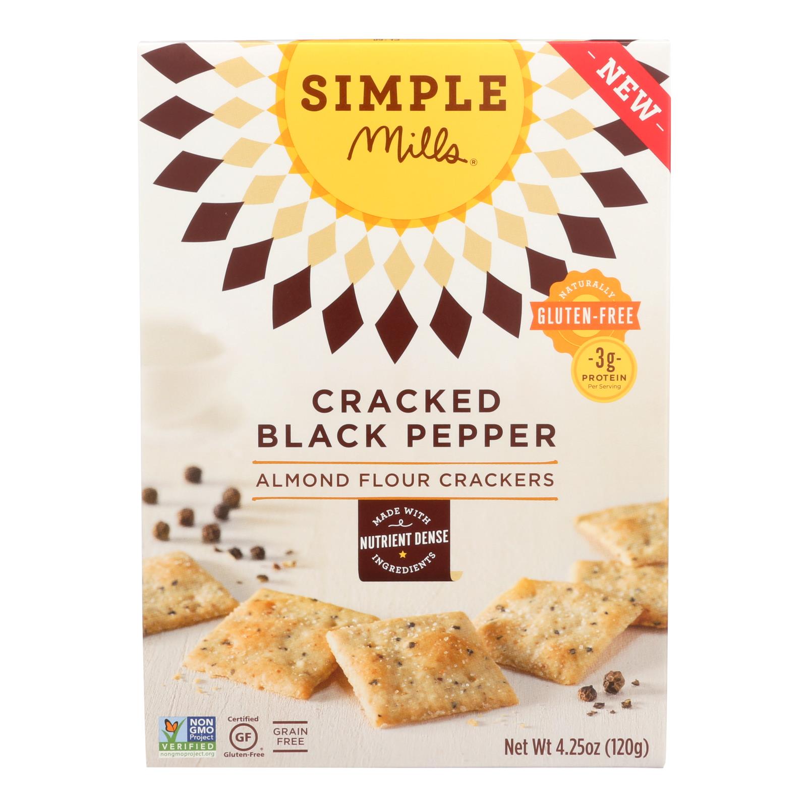 Simple Mills Cracked Black Pepper Almond Flour - 6개 묶음상품 - 4.25 OZ