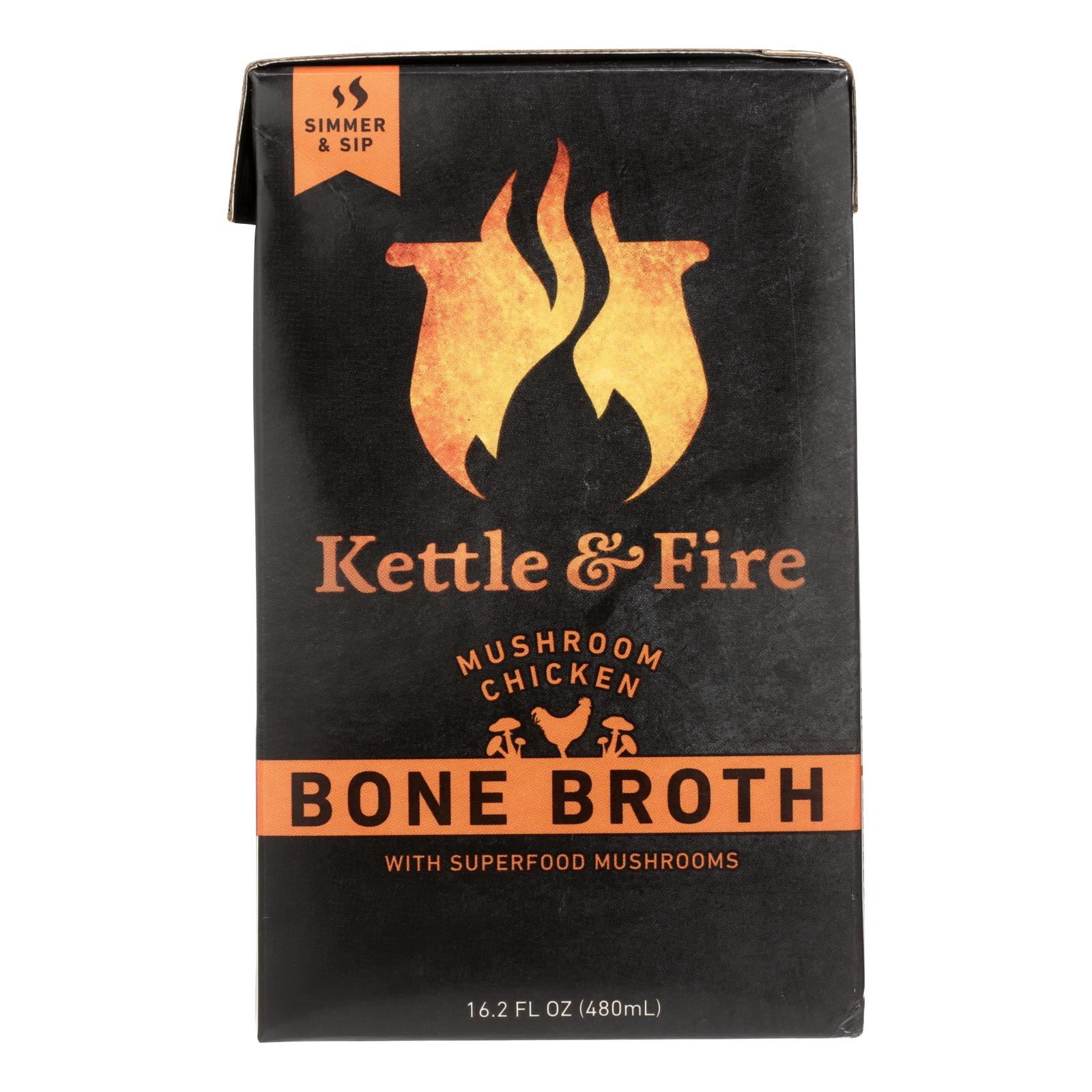 Kettle & Fire Mushroom Chicken Bone Broth - 6개 묶음상품 - 16.9 OZ