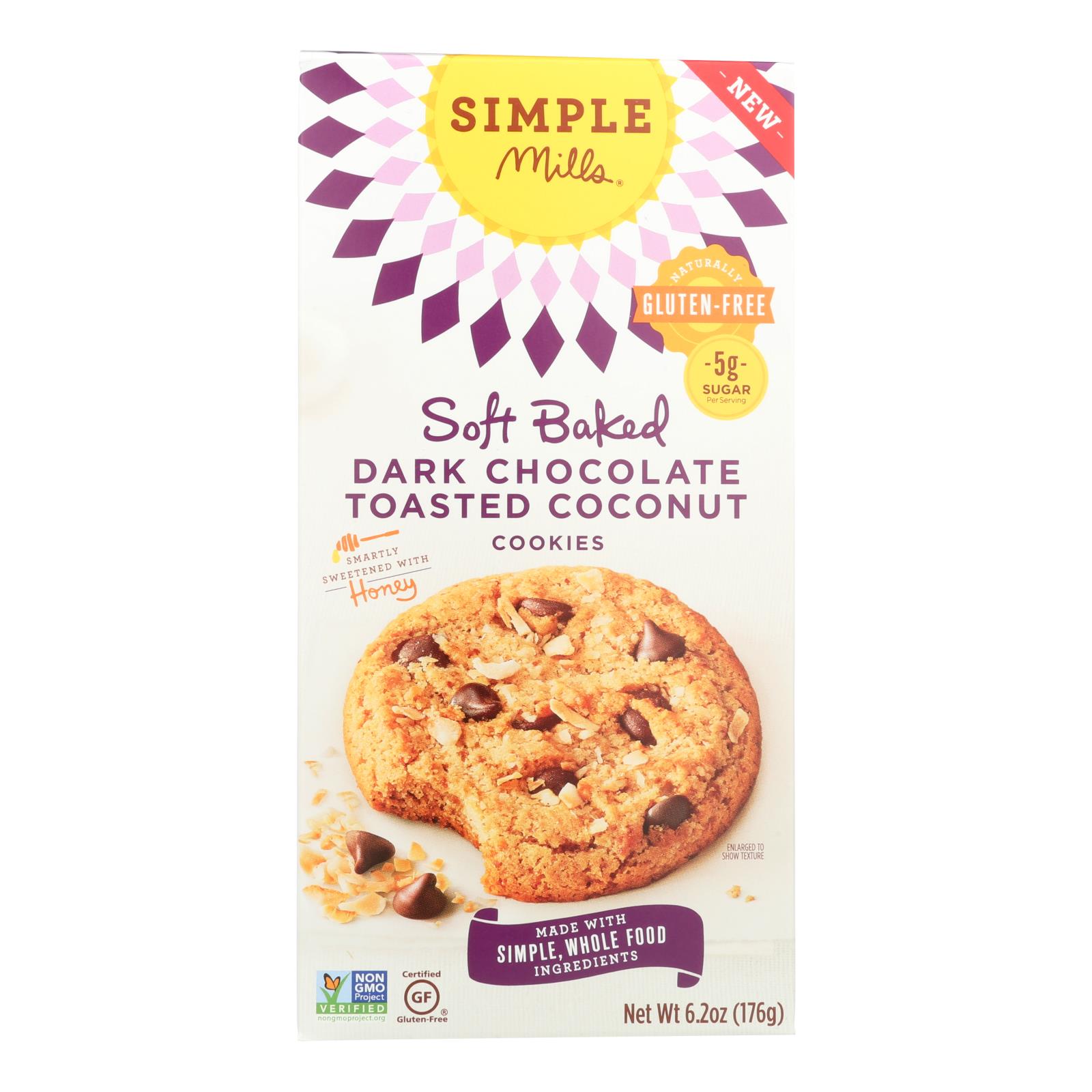 Simple Mills - Cookie Soft Baked Dark Chocolate Cn - 6개 묶음상품 - 6.2 OZ