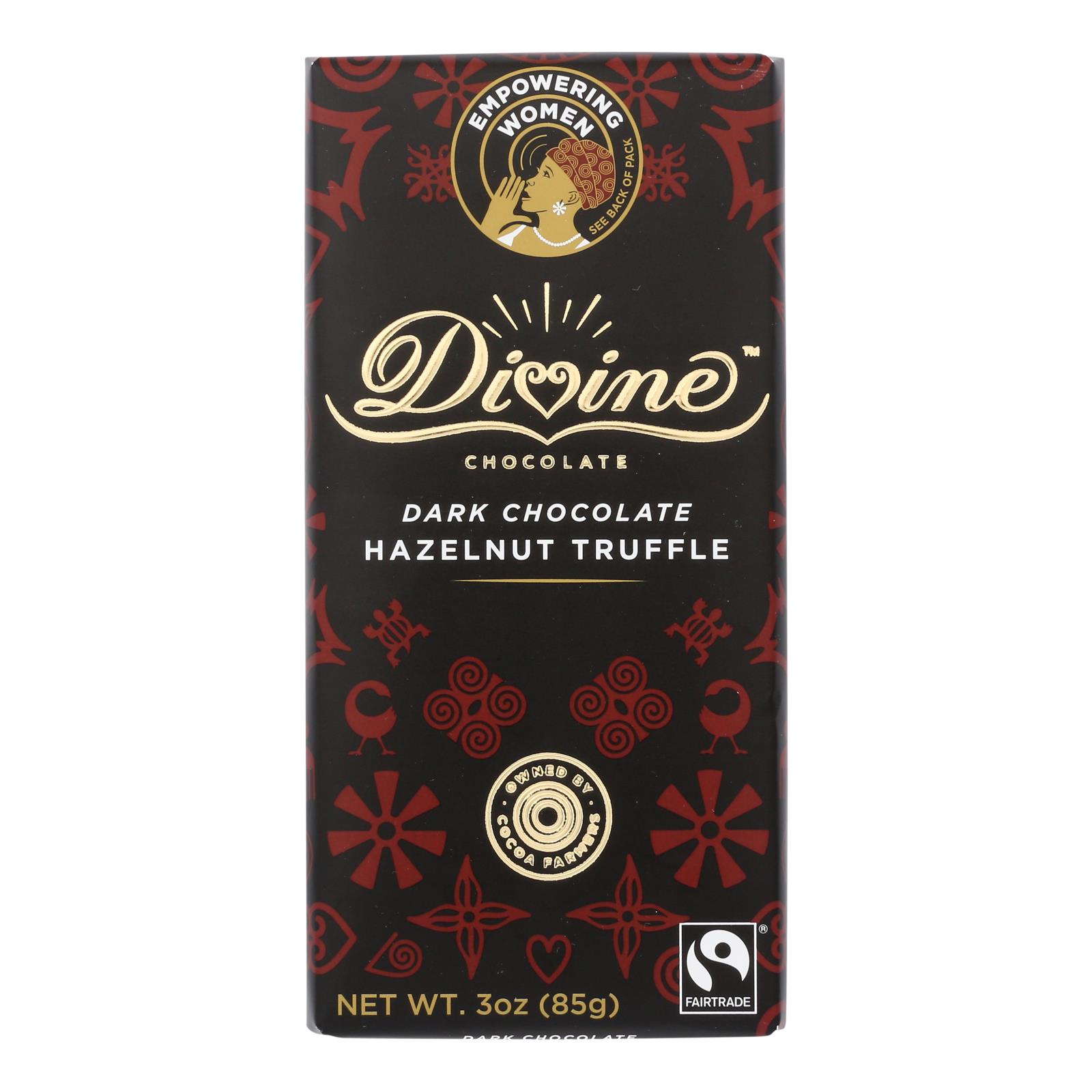 Divine - Bar Dark Chocolate Hazelnut Trffl - 12개 묶음상품 - 3 OZ