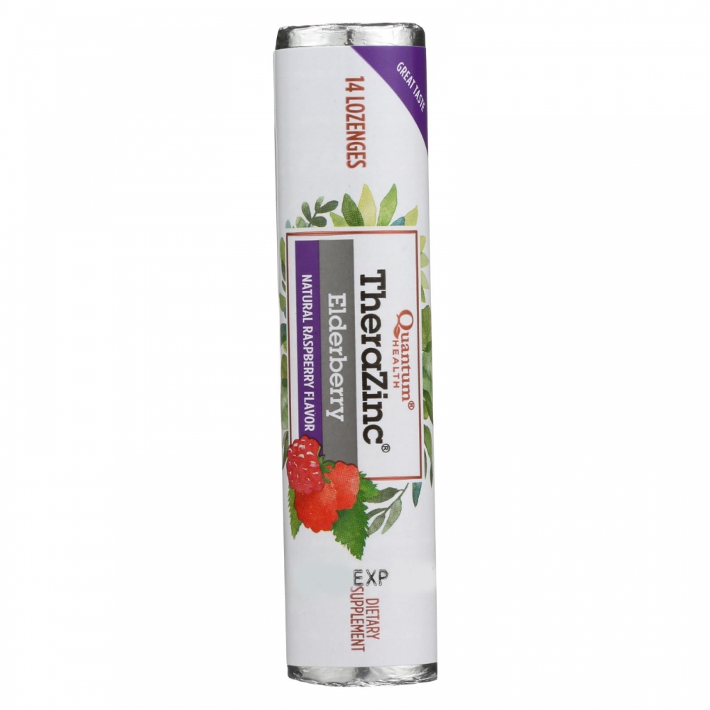 Quantum Zinc Lozenges Elderberry Raspberry - 1.2 oz - 12개 묶음상품