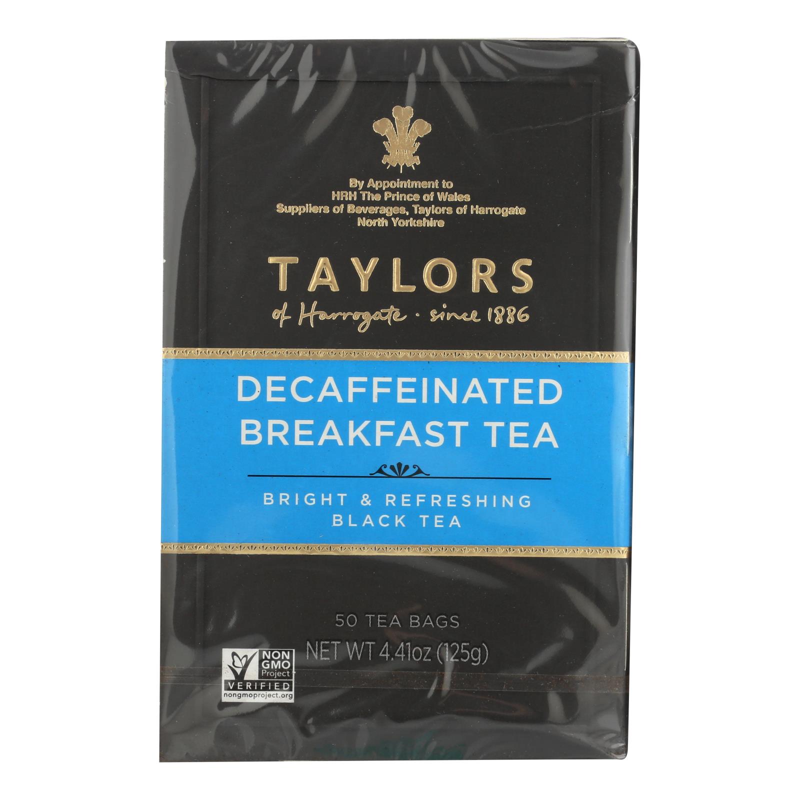 Taylors Of Harrogate Decaffeinated Breakfast Tea Bags - Case of 6 - 50 BAG