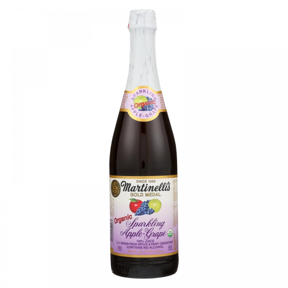 Martinelli's Organic Sparkling Apple Grape - 12개 묶음상품 - 25.4 Fl oz.