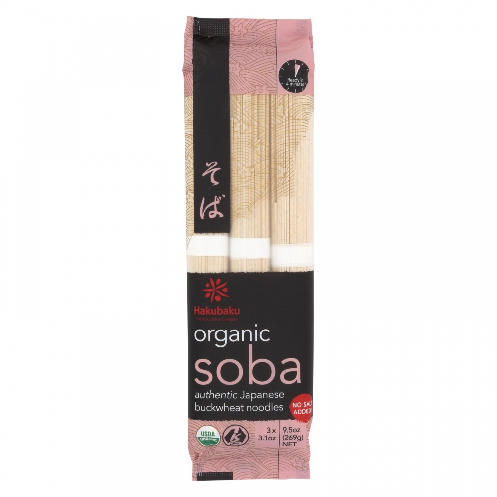 Hakubaku Organic Soba - 8개 묶음상품 - 9.52 oz.