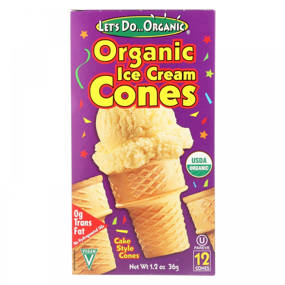 Let's Do Organics Ice Cream Cones - Organic - 12개 묶음상품 - 1.2 oz.