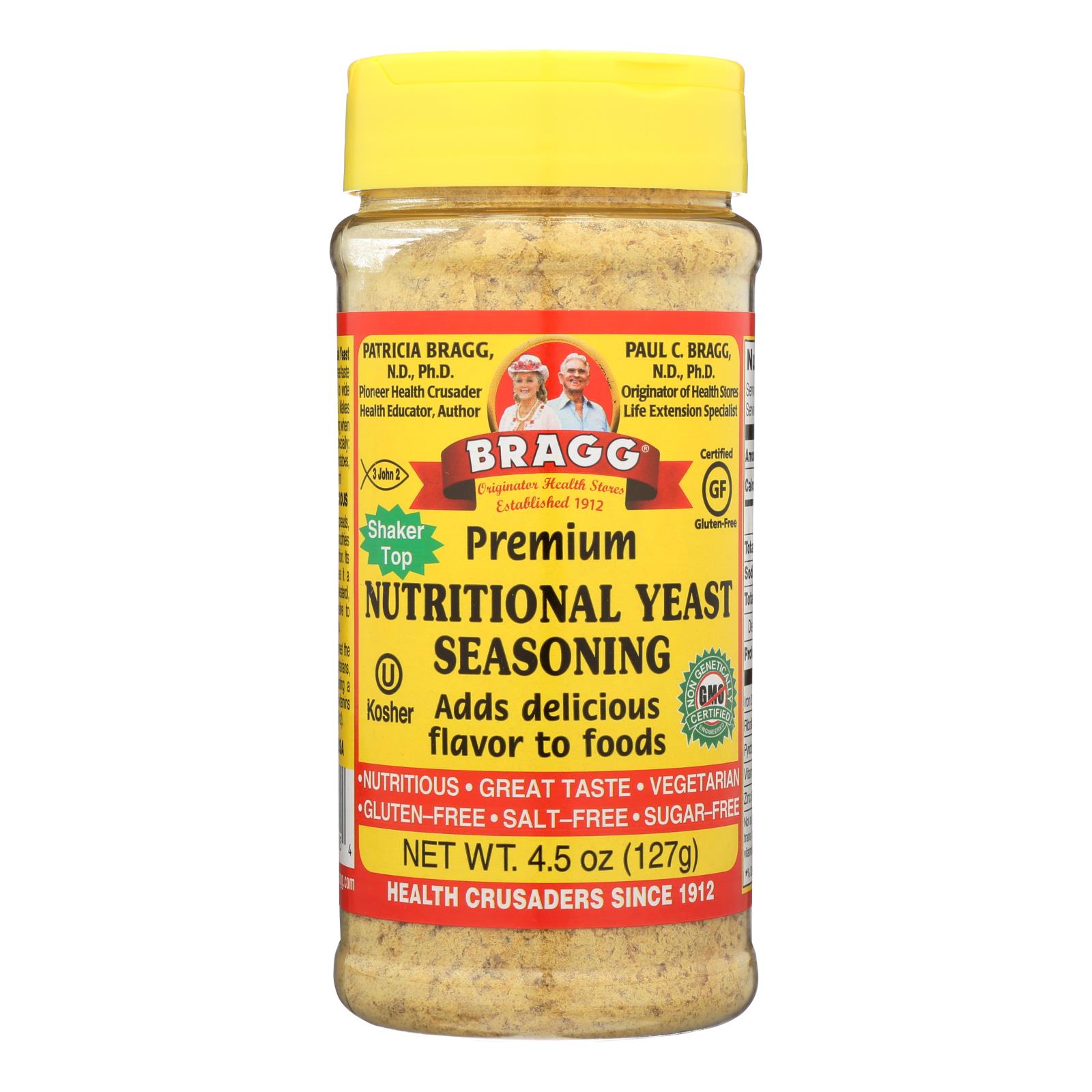 Bragg Seasoning, Nutritional Yeast Premium - Case of 12 - 4.5 OZ