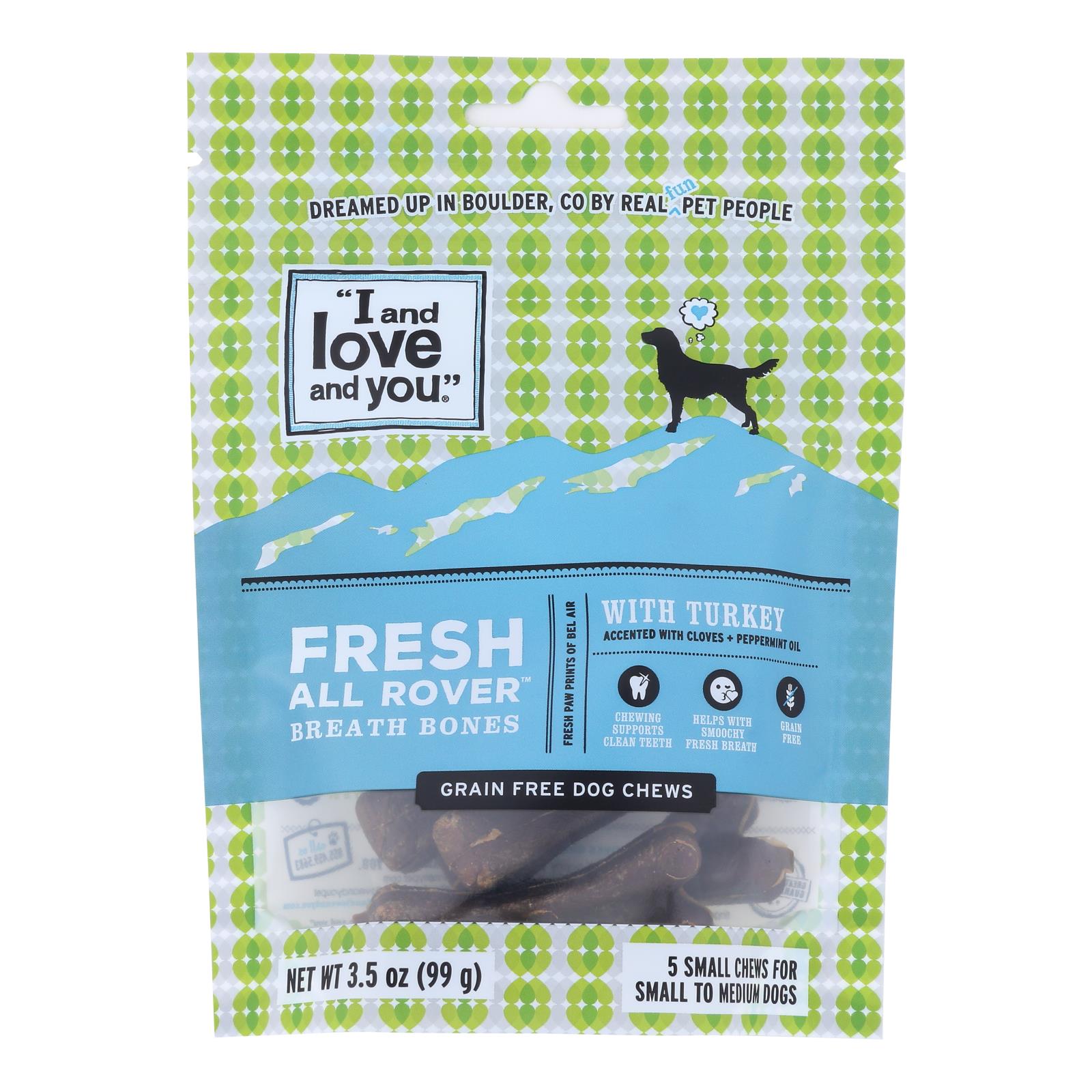 I And Love And You Dog Treats, Fresh All Rover Breath Bones - 6개 묶음상품 - 5 CT