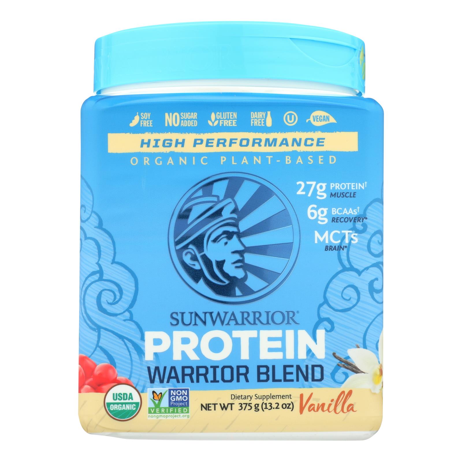 Sunwarrior Warrior Vanilla Blend Pea, Hemp Seed & Goji Berry Blended Protein - 1 Each - 375 GRM