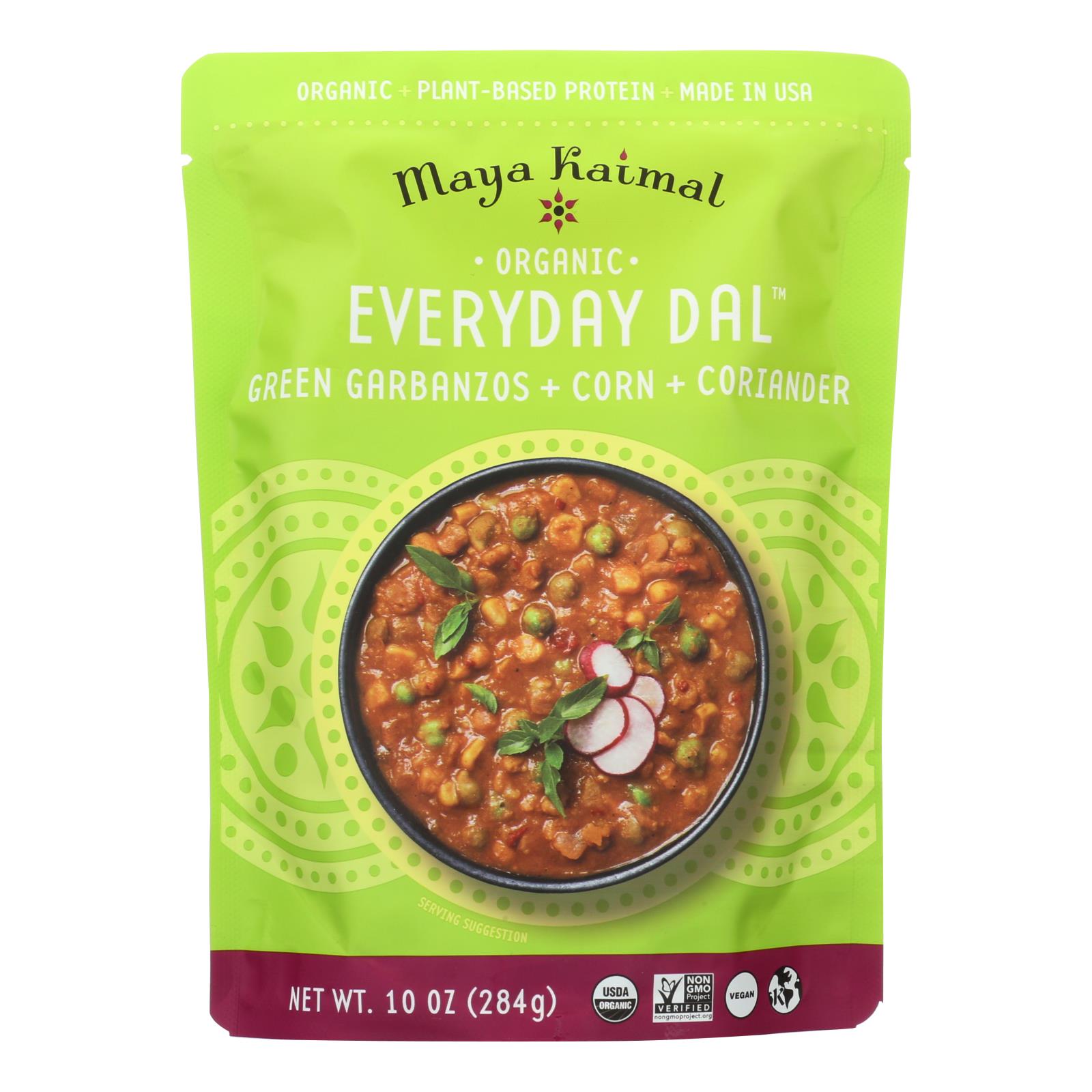 Maya Kaimal - Organic Everyday Dal - Green Garbanzo Corn Coriander - CS of 6 -10 OZ