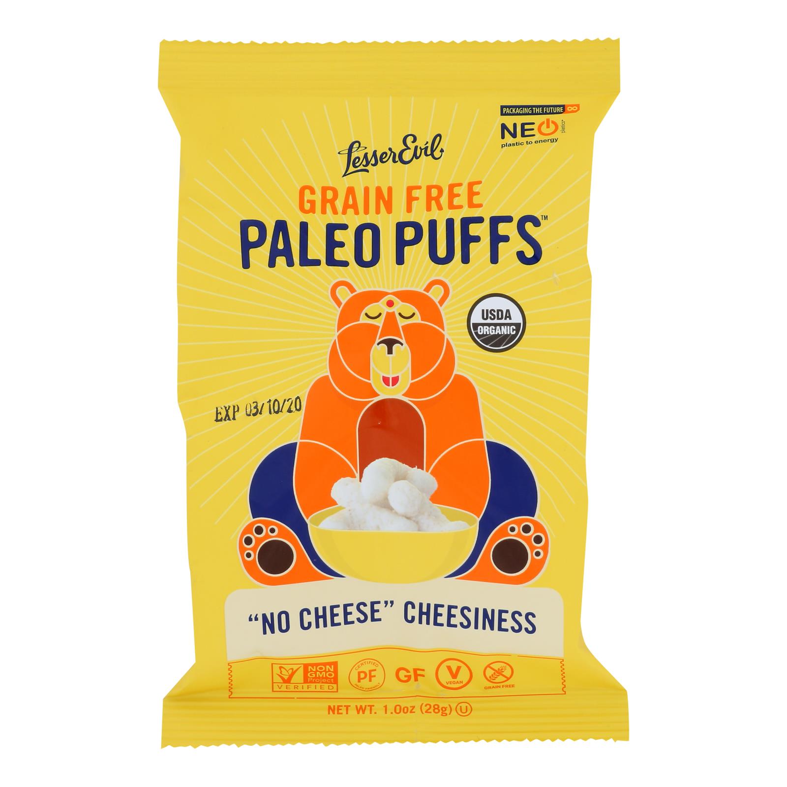 Lesser Evil - Paleo Puff No Cheesns - 24개 묶음상품 - 1 OZ