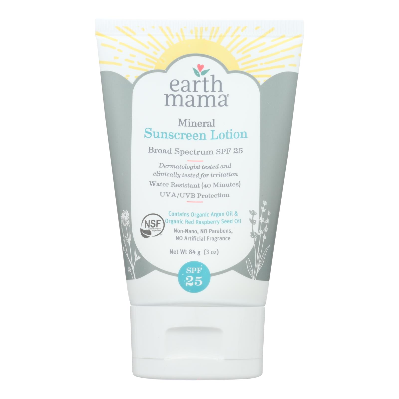 Earth Mama - Snscrn Lot Mineral Spf 25 - 1 Each - 3 OZ