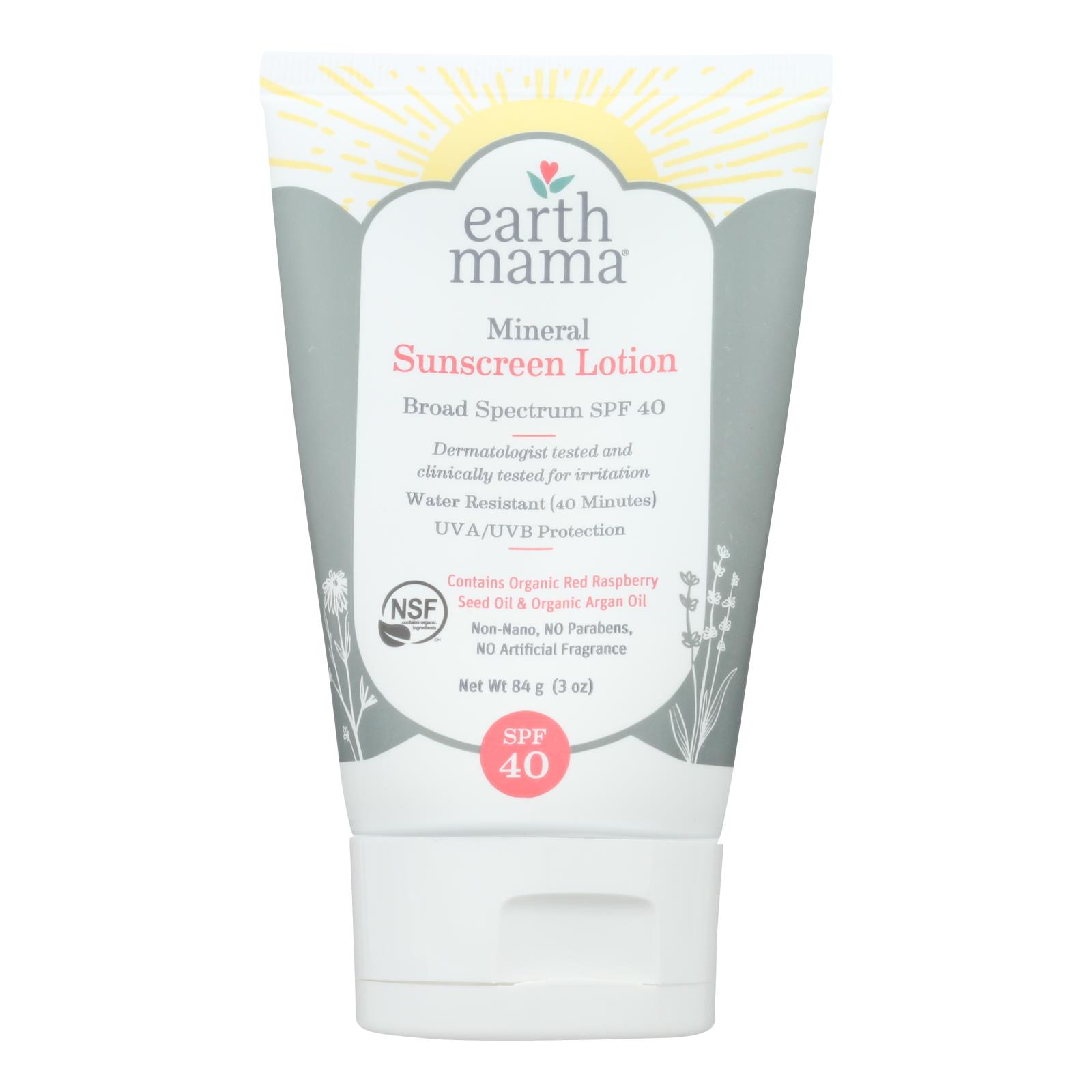 Earth Mama - Snscrn Lot Mineral Spf 40 - 1 Each - 3 OZ