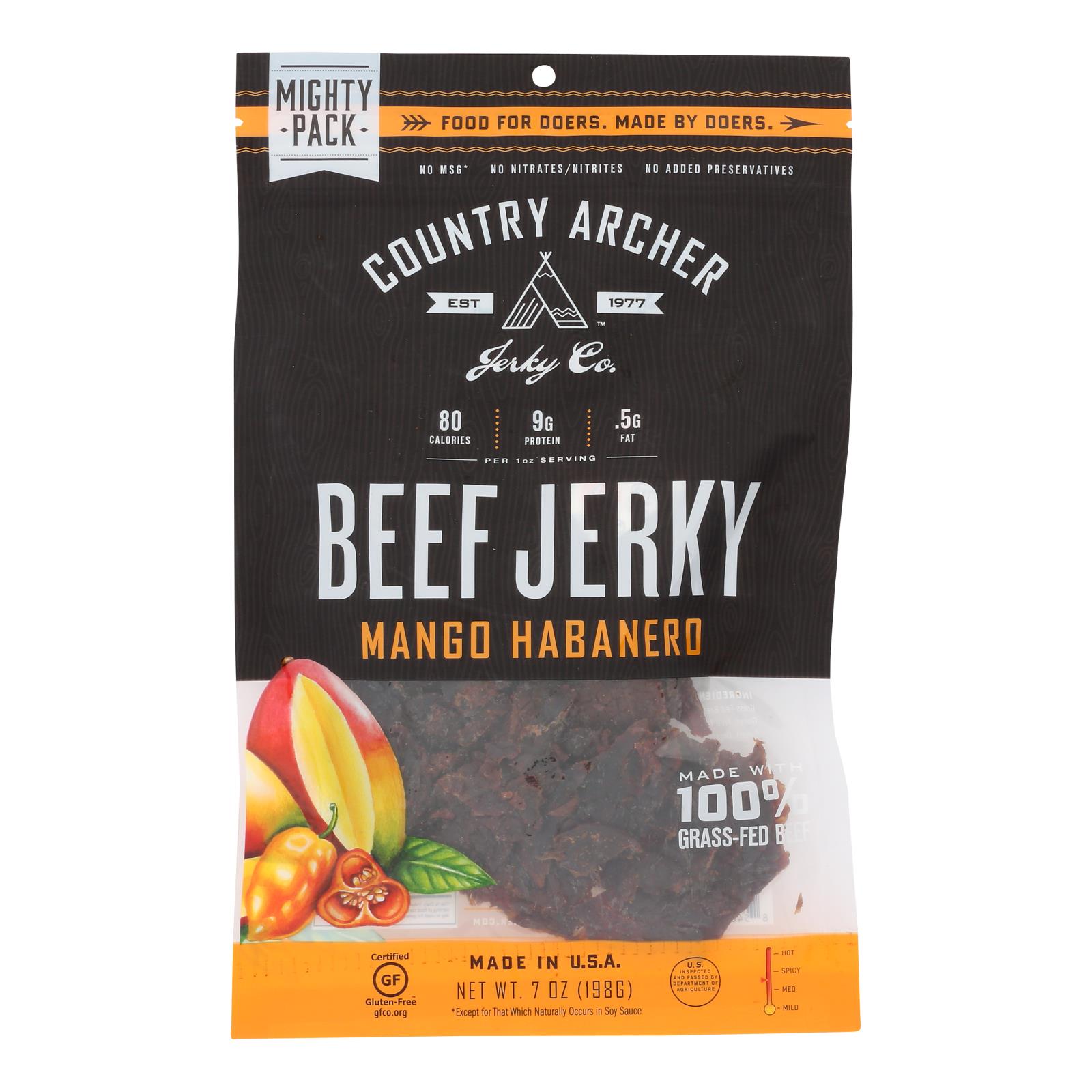 Country Archer - Beef Jerky Mango Habanero - Case of 8 - 7 OZ